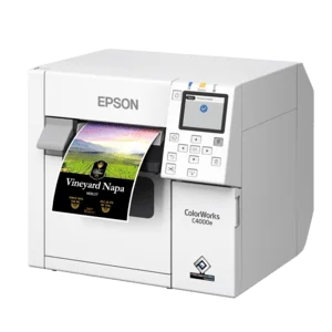 Epson ColorWorks C4000, Glänzende Schwarztinte, Cutter, ZPLII, USB, Ethernet